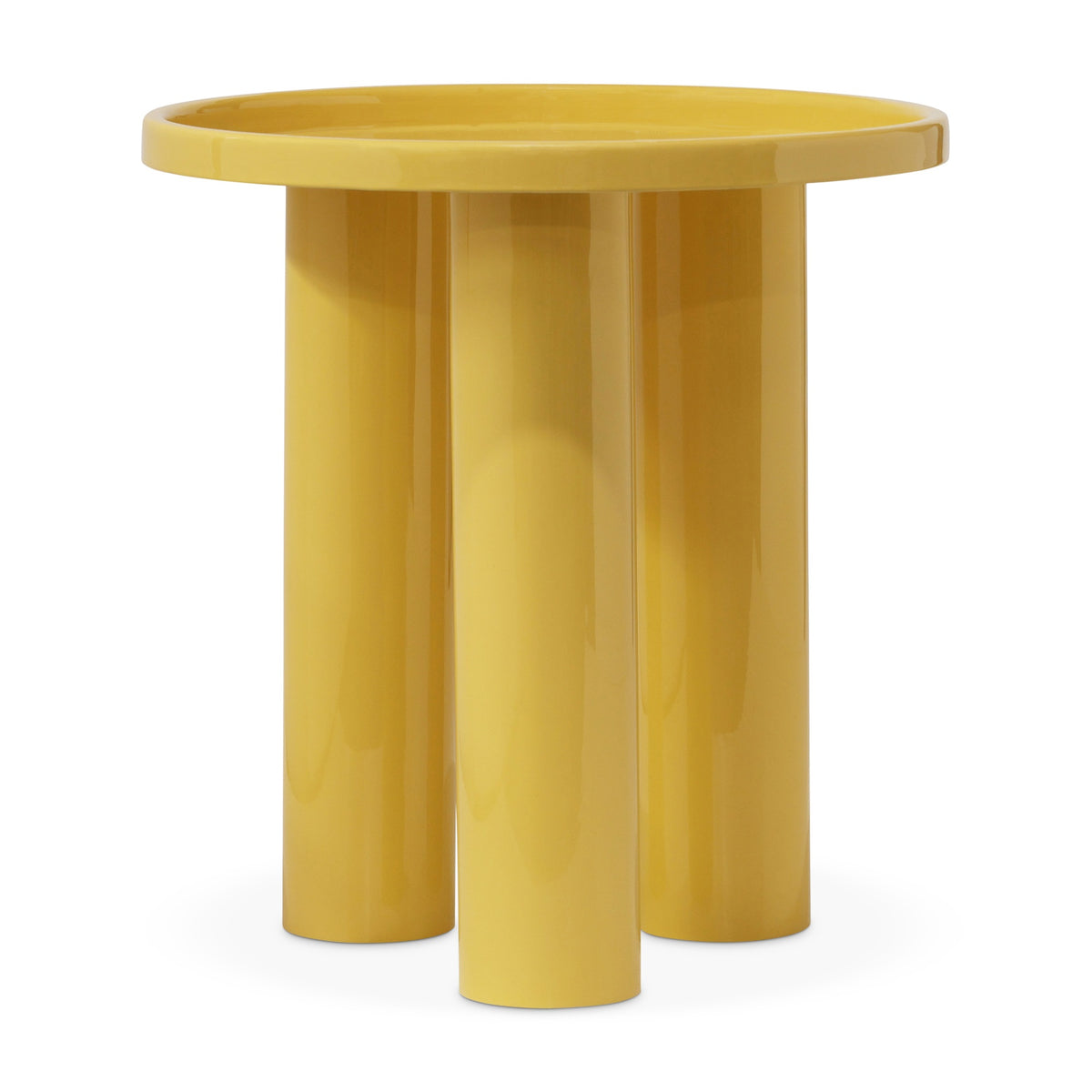 Sofia Enamel End Table Yellow Ochre by Urbia - product view