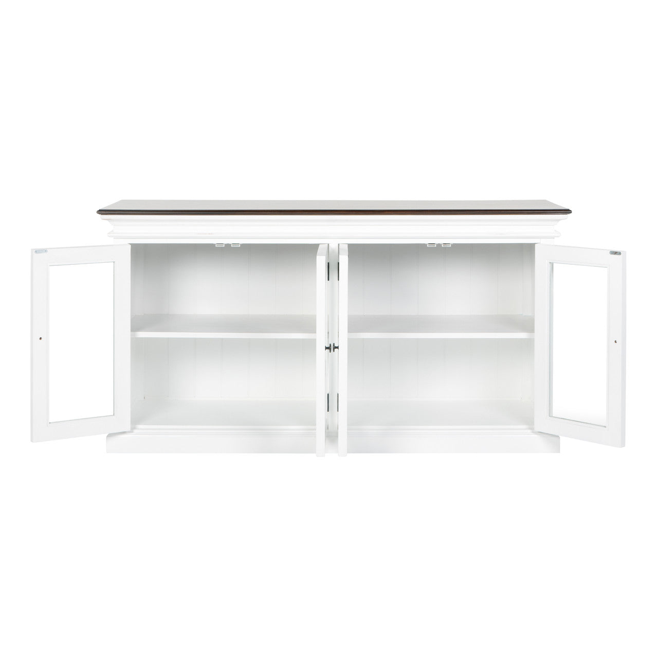 Modern Farmhouse Display Buffet with 4 Glass Doors 64"