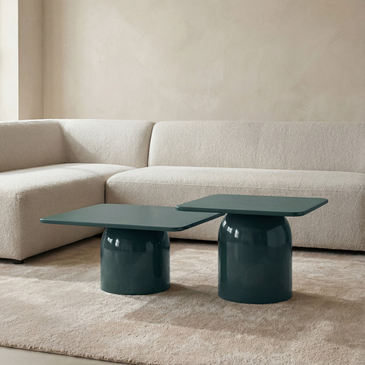 Alessia Short Enamel Coffee Table Obsidian Green, 14.25" by Urbia - detail 6