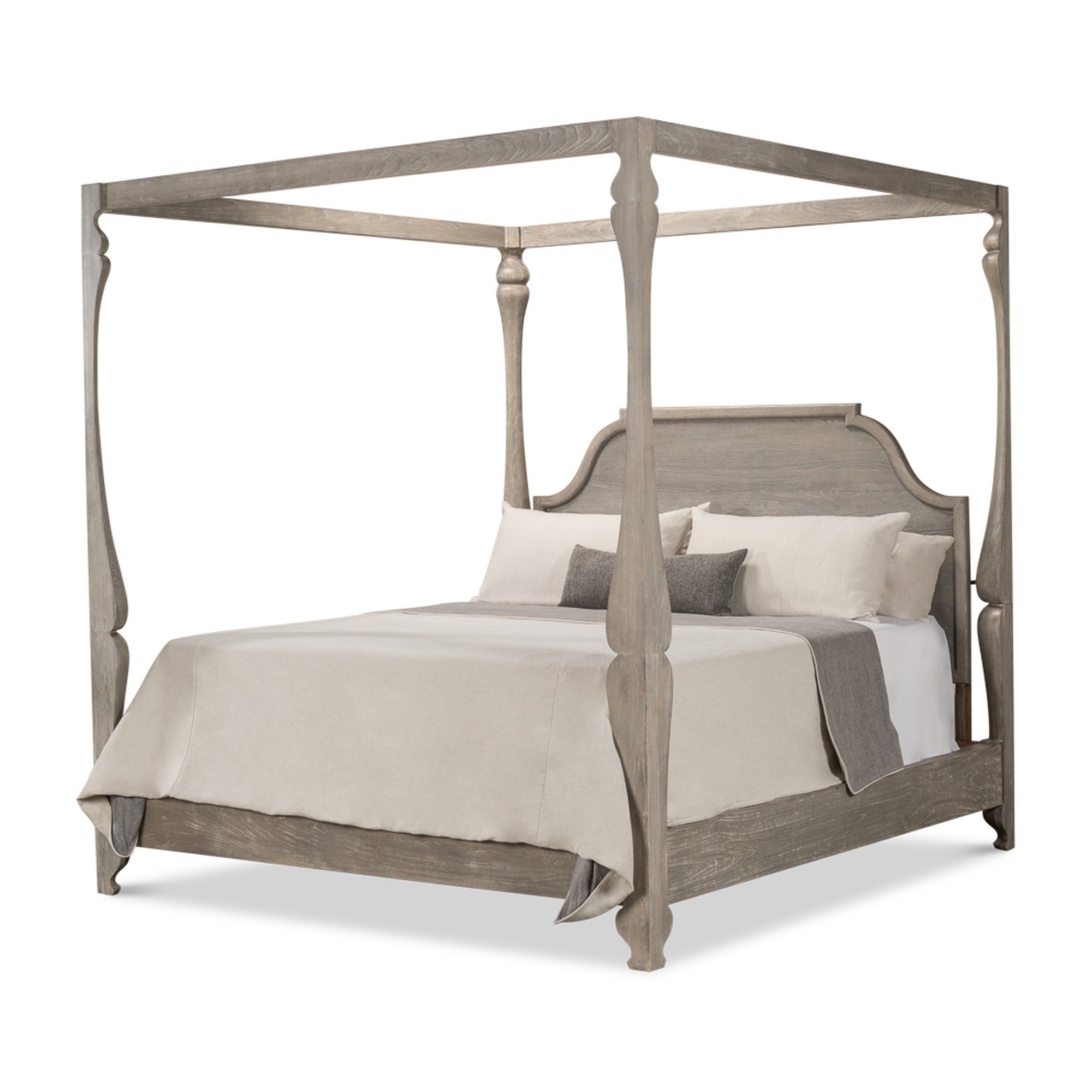 Madeline Bungalow Bed, King, Moonskin by Sarreid Ltd