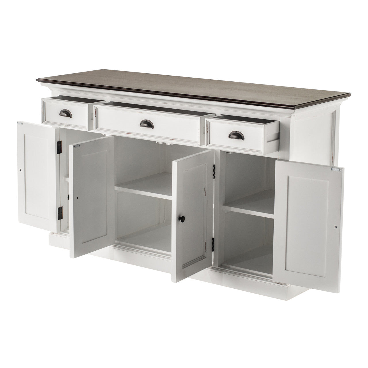 Modern Farmhouse Buffet with 4 Doors 3 Drawers - ZNS-B192TWD