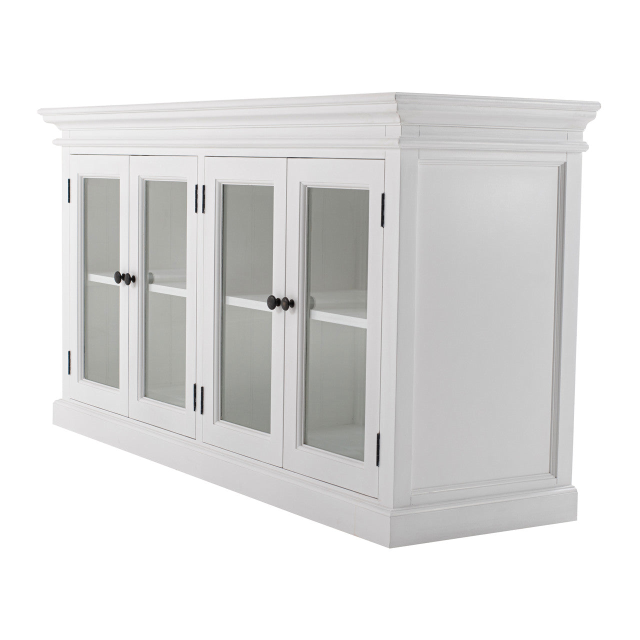 French Coastal Display Buffet with 4 Glass Doors 64"
