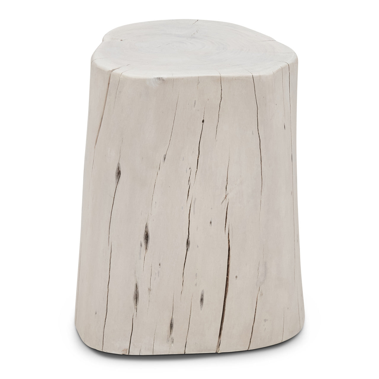 Brooks - Solid Wood Stump - White Wash