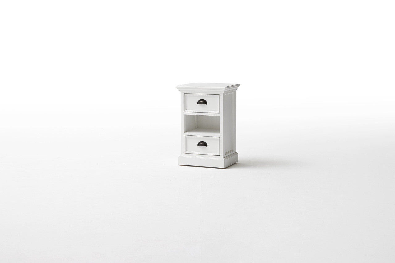 French Coastal Bedside Storage Unit with Basket 16"