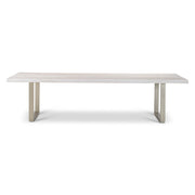 Brooks Dining Table U Base 40" x 116" White Wash Top - Pewter Base by Urbia - product view