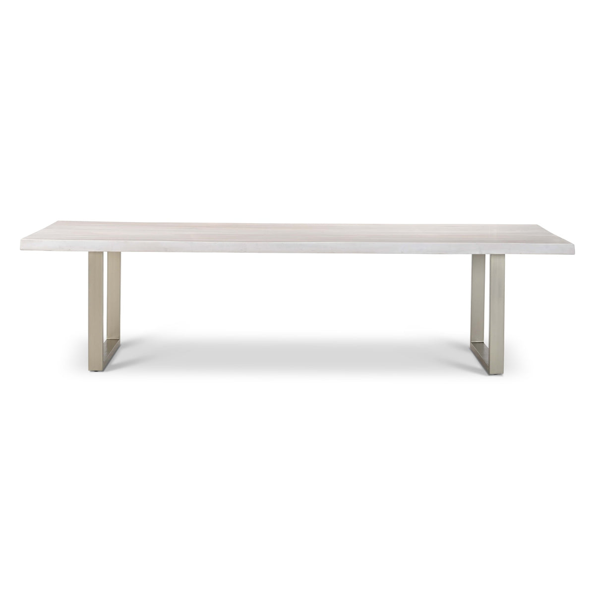 Brooks Dining Table U Base 40" x 116" White Wash Top - Pewter Base by Urbia - product view