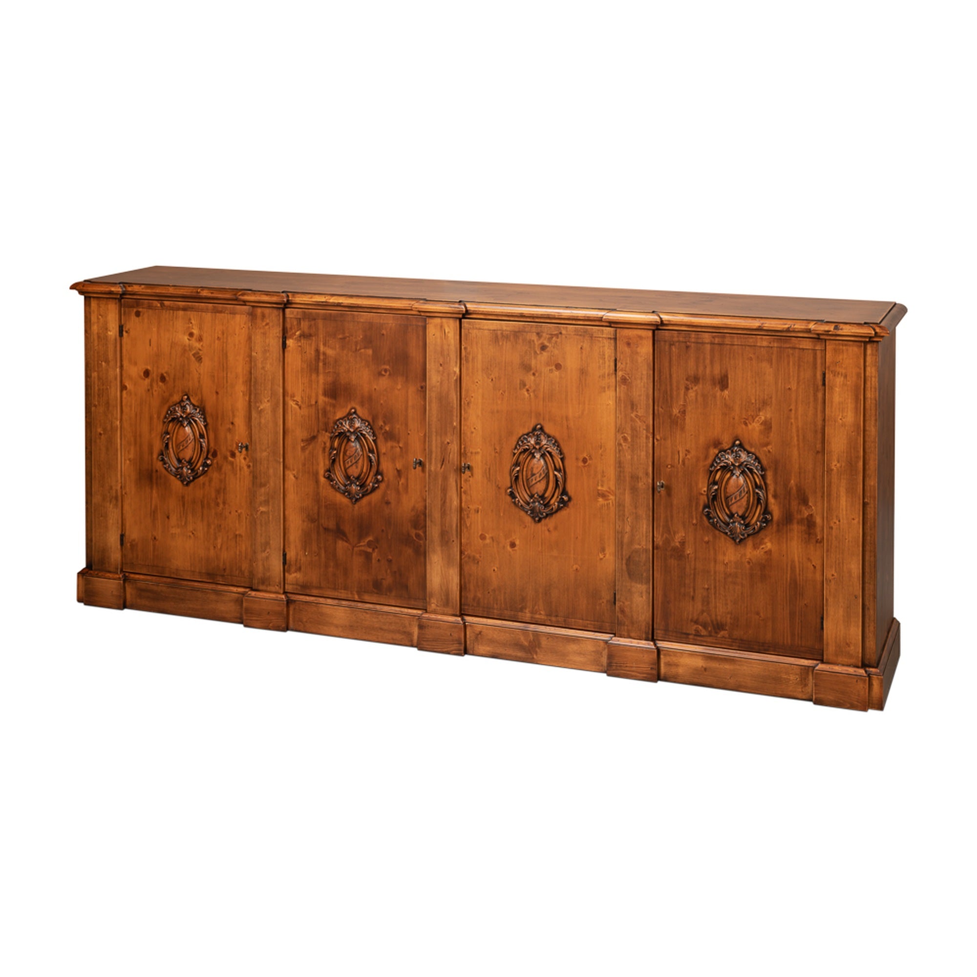 Crested Wall Cabinet,Noce Anticato by Sarreid Ltd