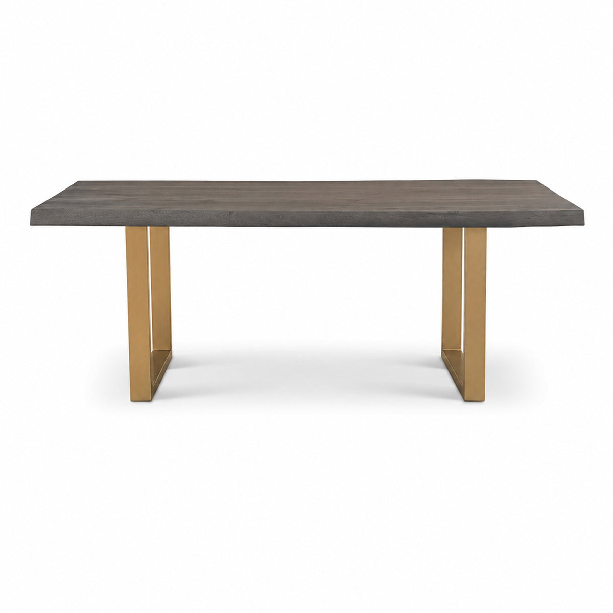 Brooks Dining Table U Base 40" x 79" Sandblasted Grey Top - Brass Base by Urbia - product view