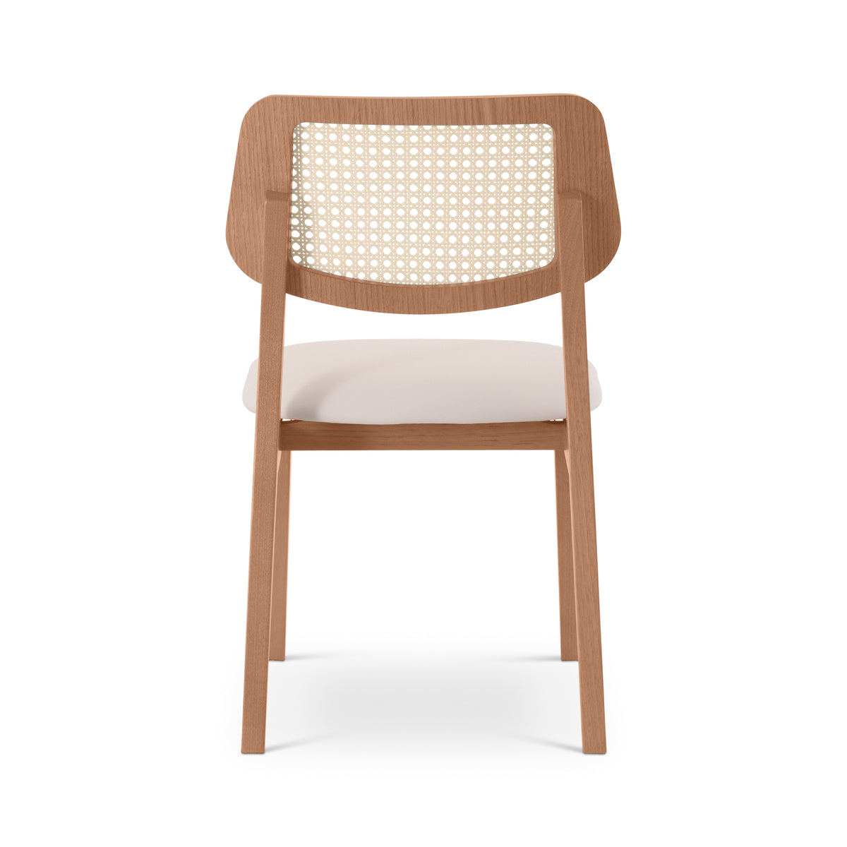 Beth Cane Dining Chair Damasco, Shimmy Cream Vinyl, Natural Cane by Urbia - detail 6