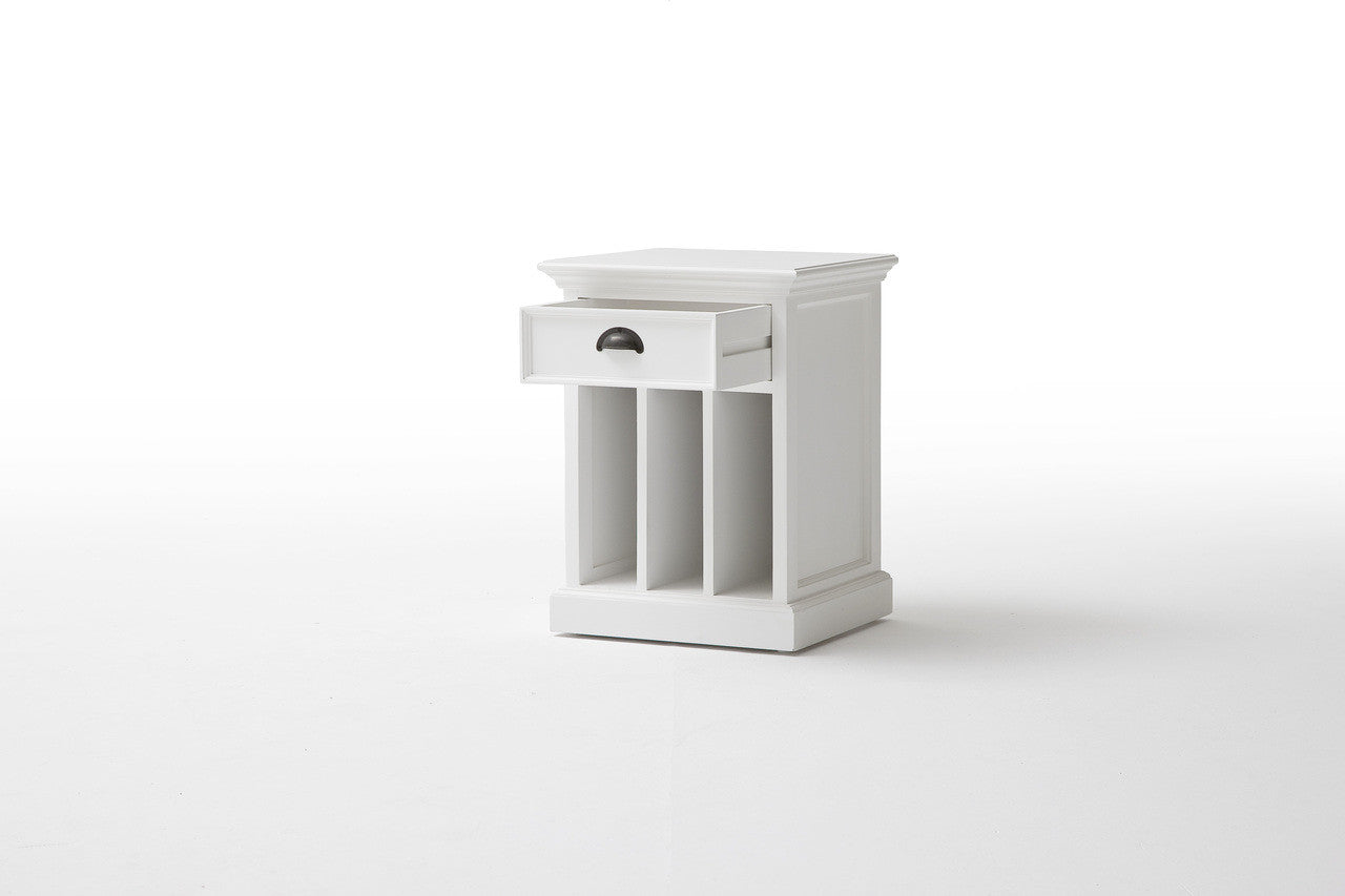 French Coastal Bedside Table with Dividers 18"