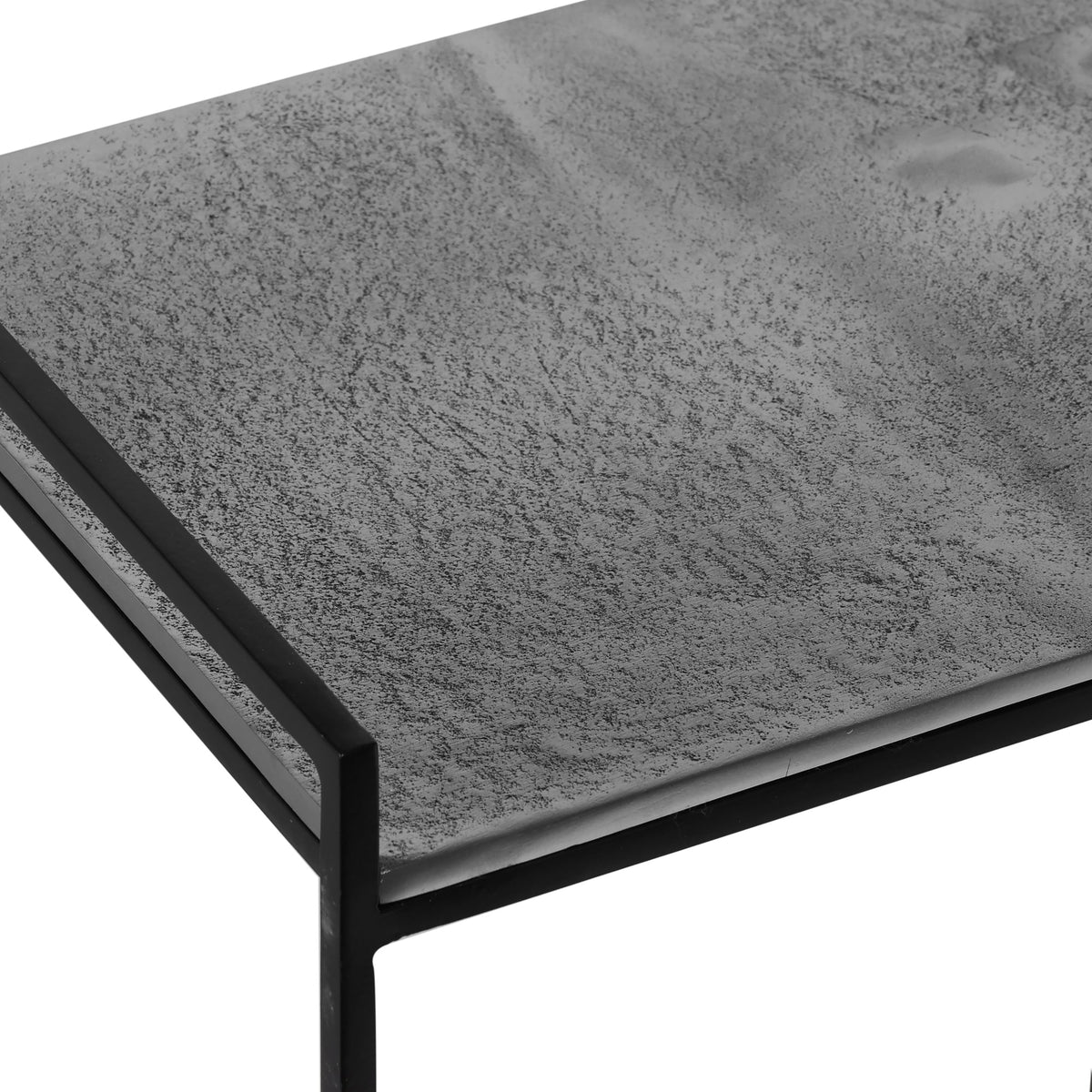 Noemi Cast Aluminum Magazine End Table Vintage Silver, Antique Brass by Urbia - detail 4