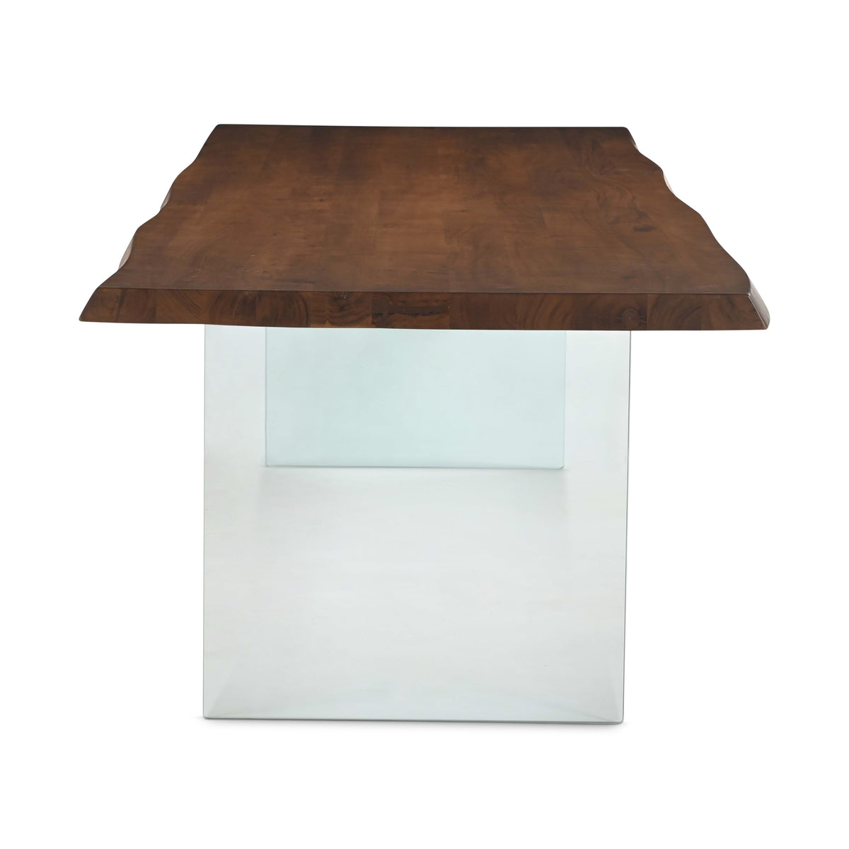 Brooks Dining Table Glass Base 40" x 92" Americano Top - Clear Glass Base by Urbia - detail 3