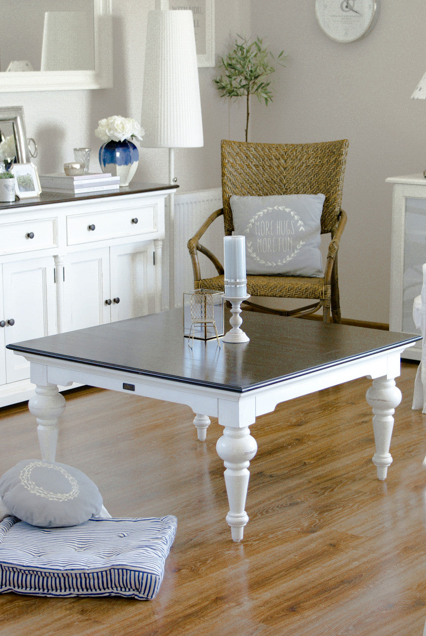 French Cottage Square Coffee Table 39"