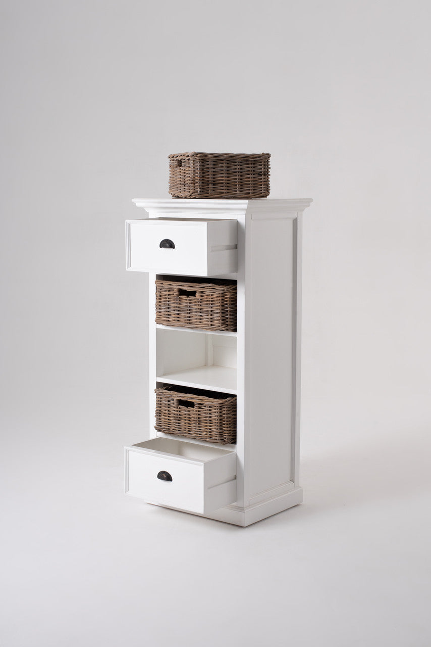 French Country Farmhouse Storage Unit with Basket Set 24"