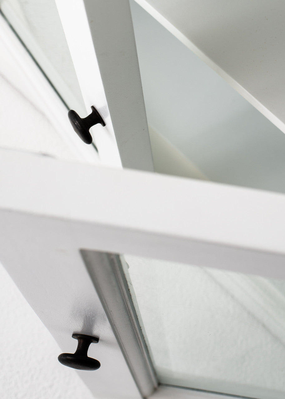 French Coastal Display Buffet with 2 Glass Doors 35"