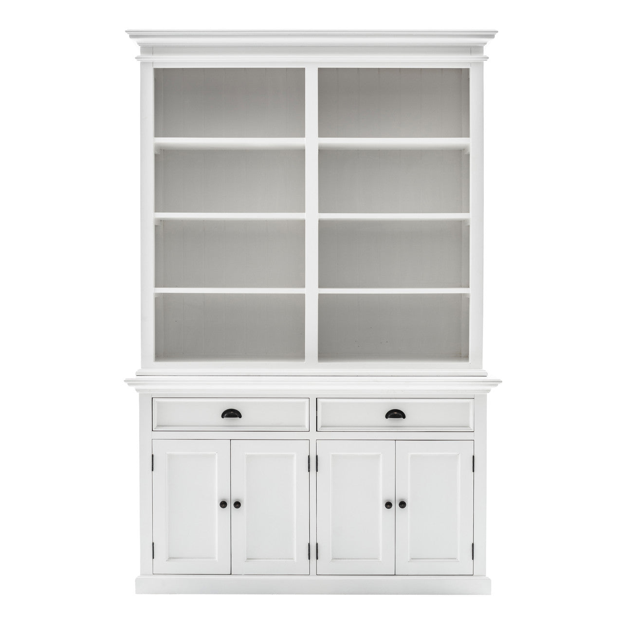 French Coastal Buffet Hutch Unit with 8 Shelves 57"