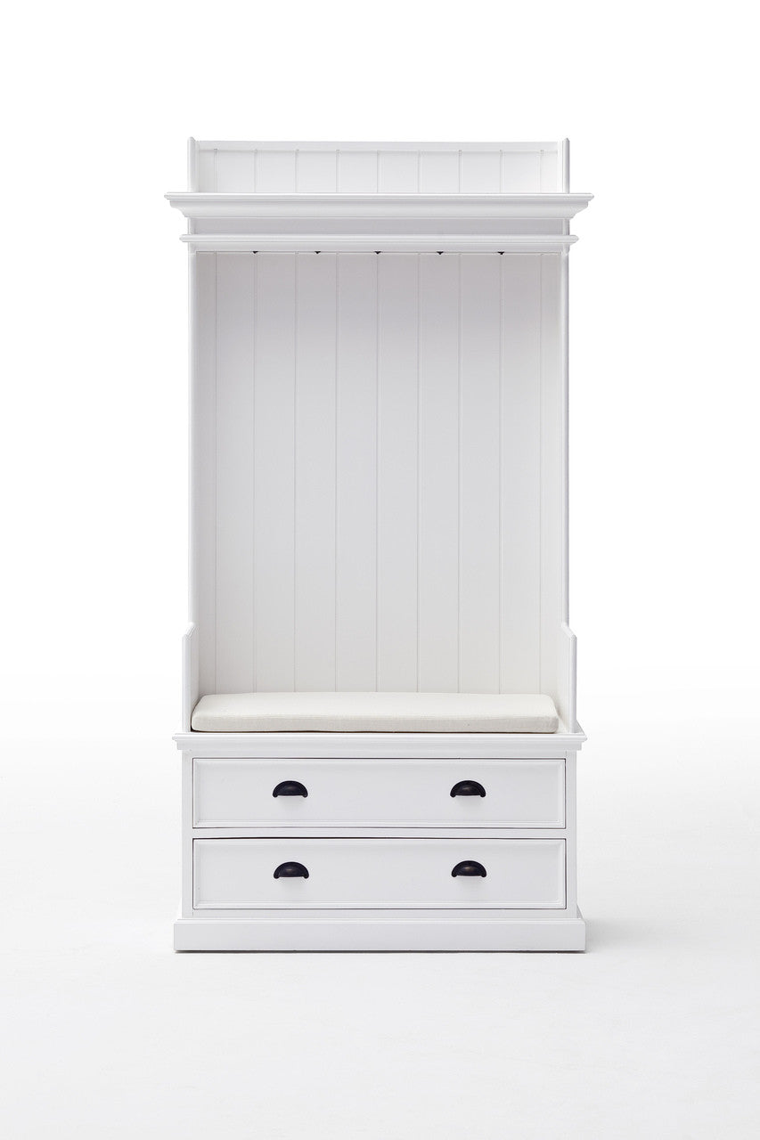 French Coastal Entryway Coat Rack & Bench Unit - ZNS-CA581