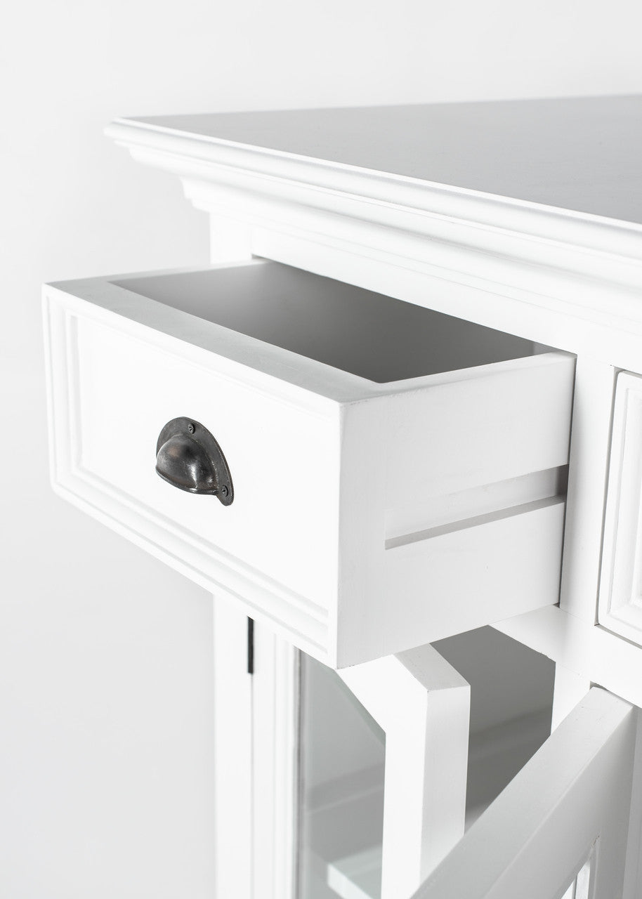 French Coastal Buffet with 4 Glass Doors 3 Drawers  57"