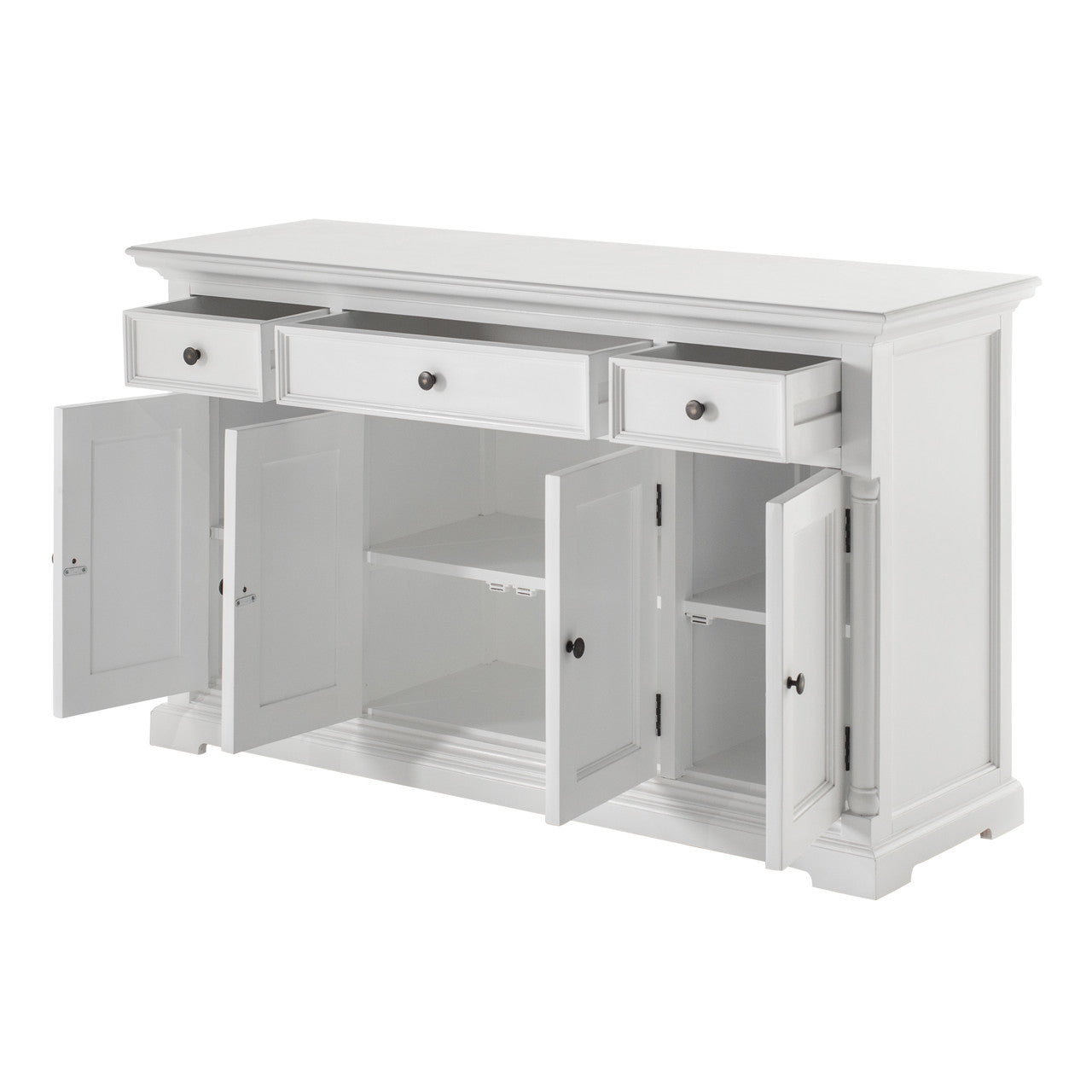 French Cottage Buffet with 4 Doors 3 Drawers 57"