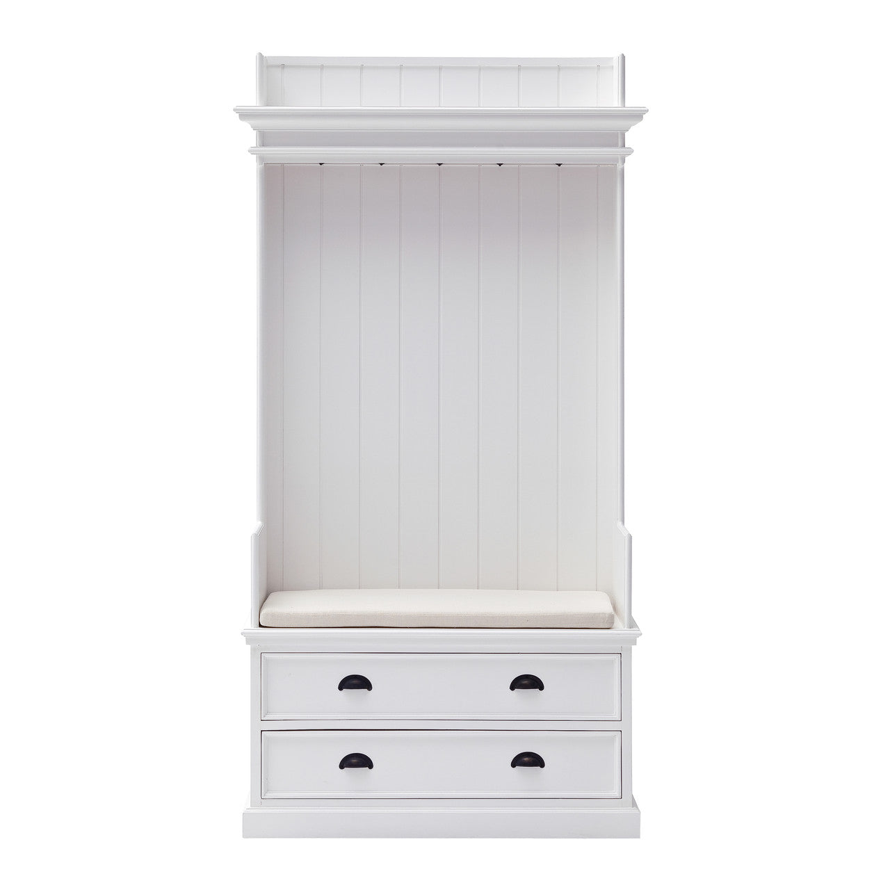 French Coastal Entryway Coat Rack & Bench Unit - ZNS-CA581