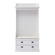 French Coastal Entryway Coat Rack & Bench Unit - ZNS-CA581
