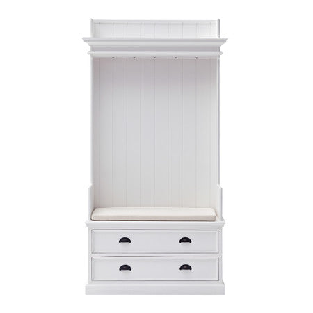 French Coastal Entryway Coat Rack & Bench Unit - ZNS-CA581
