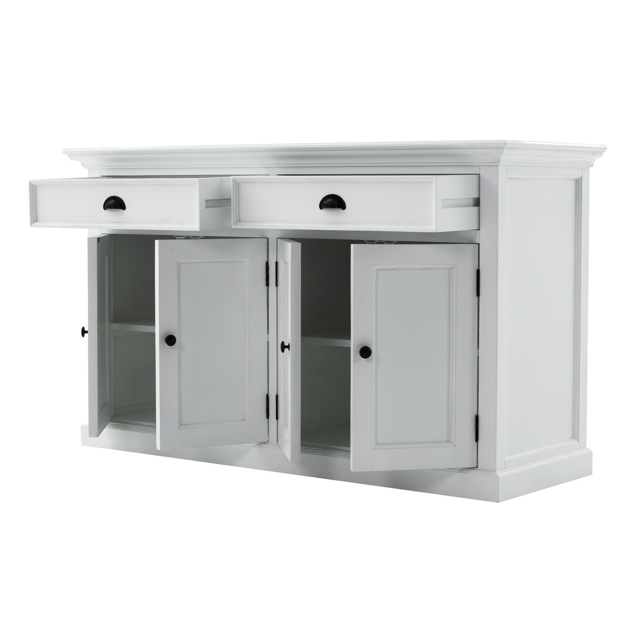 French Coastal Buffet Hutch Unit with 8 Shelves 57"