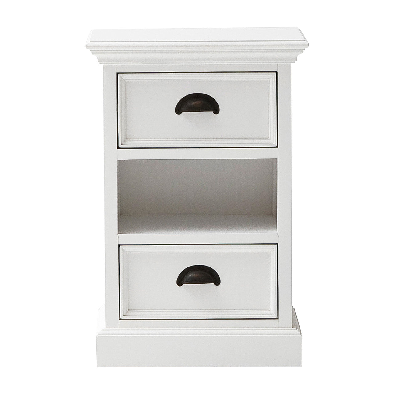 French Coastal Bedside Storage Unit with Basket 16"