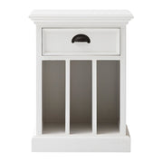 French Coastal Bedside Table with Dividers 18"