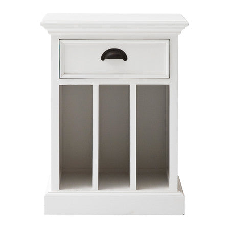 French Coastal Bedside Table with Dividers 18"