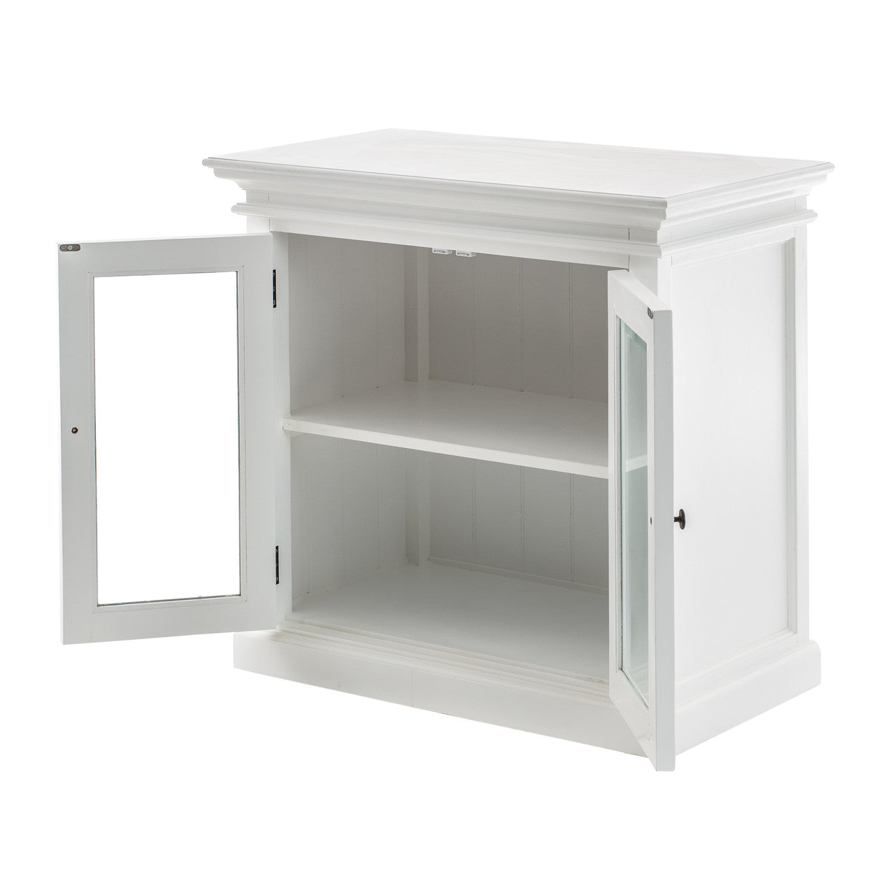 French Coastal Display Buffet with 2 Glass Doors 35"