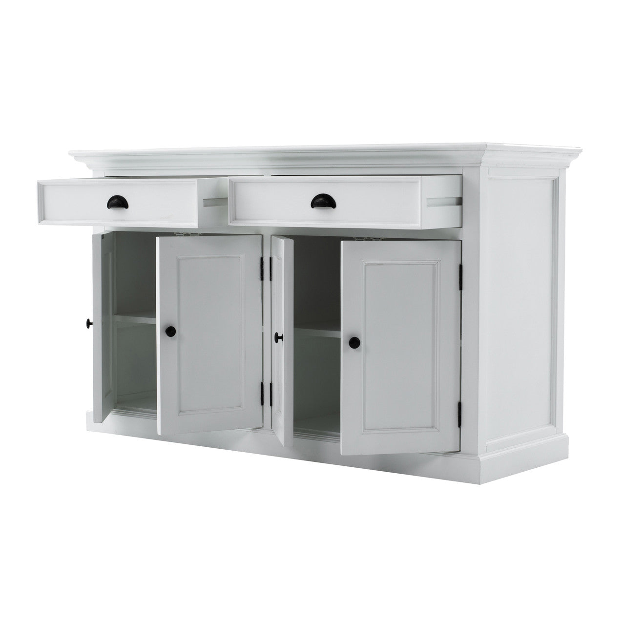 French Coastal Buffet Hutch Unit with 6 Shelves 57"
