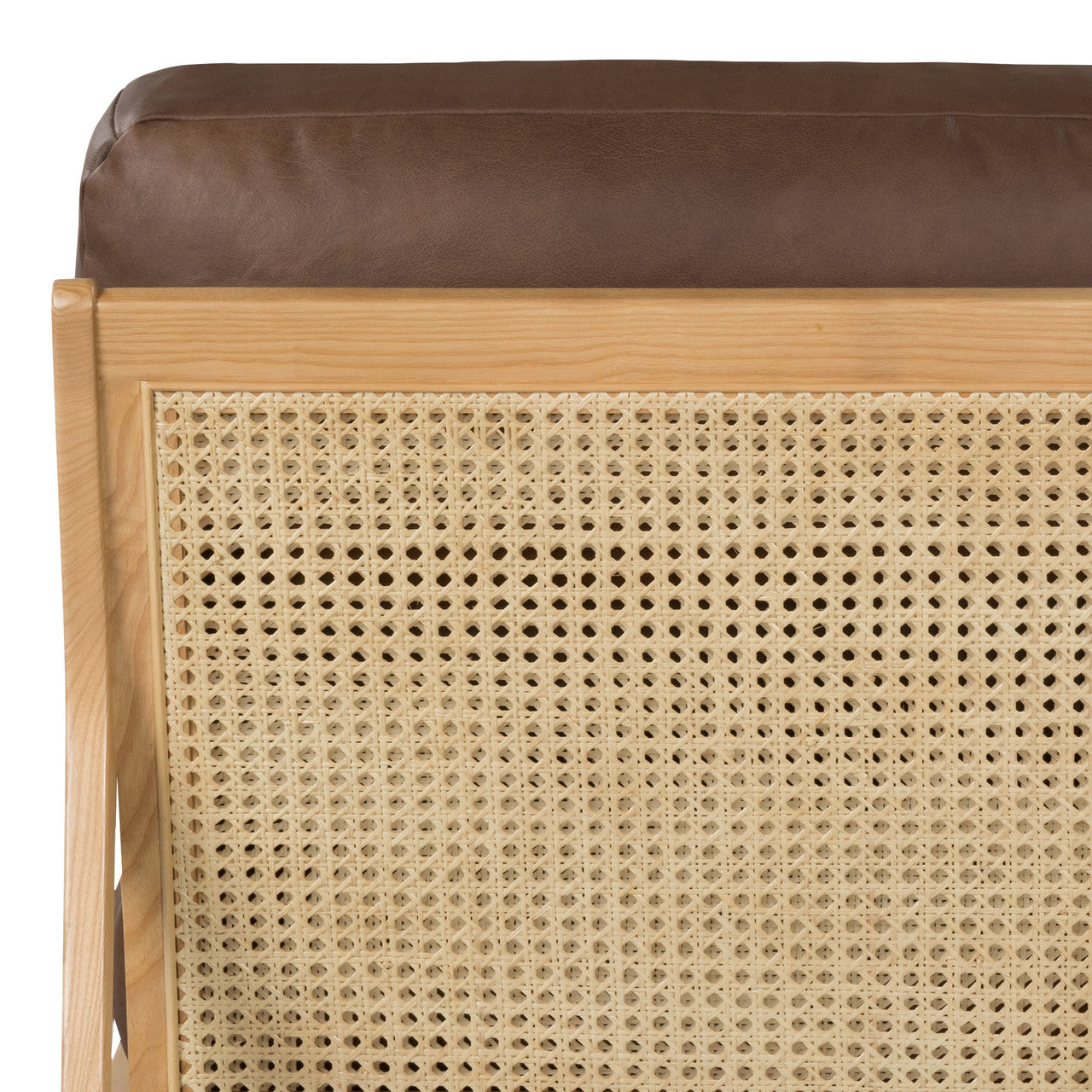 Metro - Carmelo Genuine Leather Accent Chair - Oak/Brown Genuine Leather