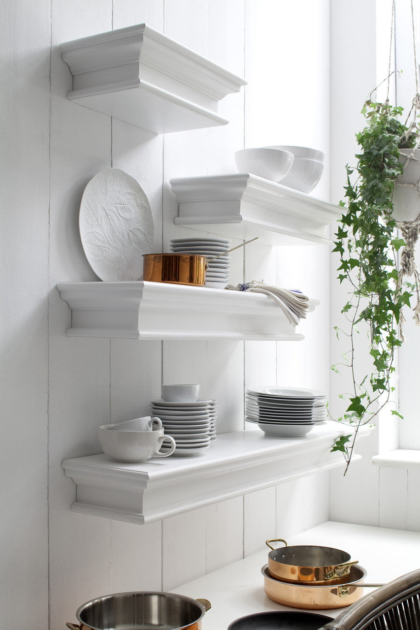 French Coastal Floating Wall Shelf, Extra Long 47"