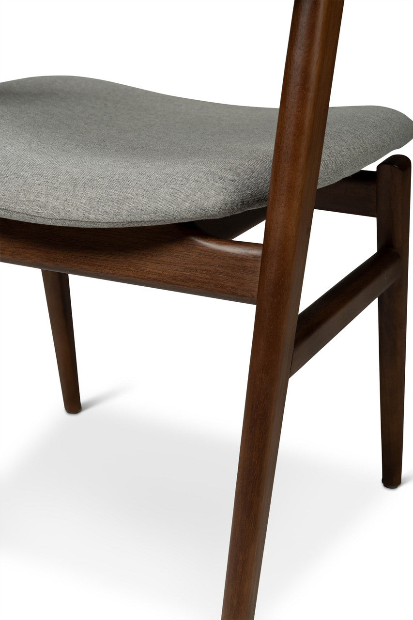 Modern Brazilian - Velma - Side Chair - Essence Grey Seat - Nogal Frame