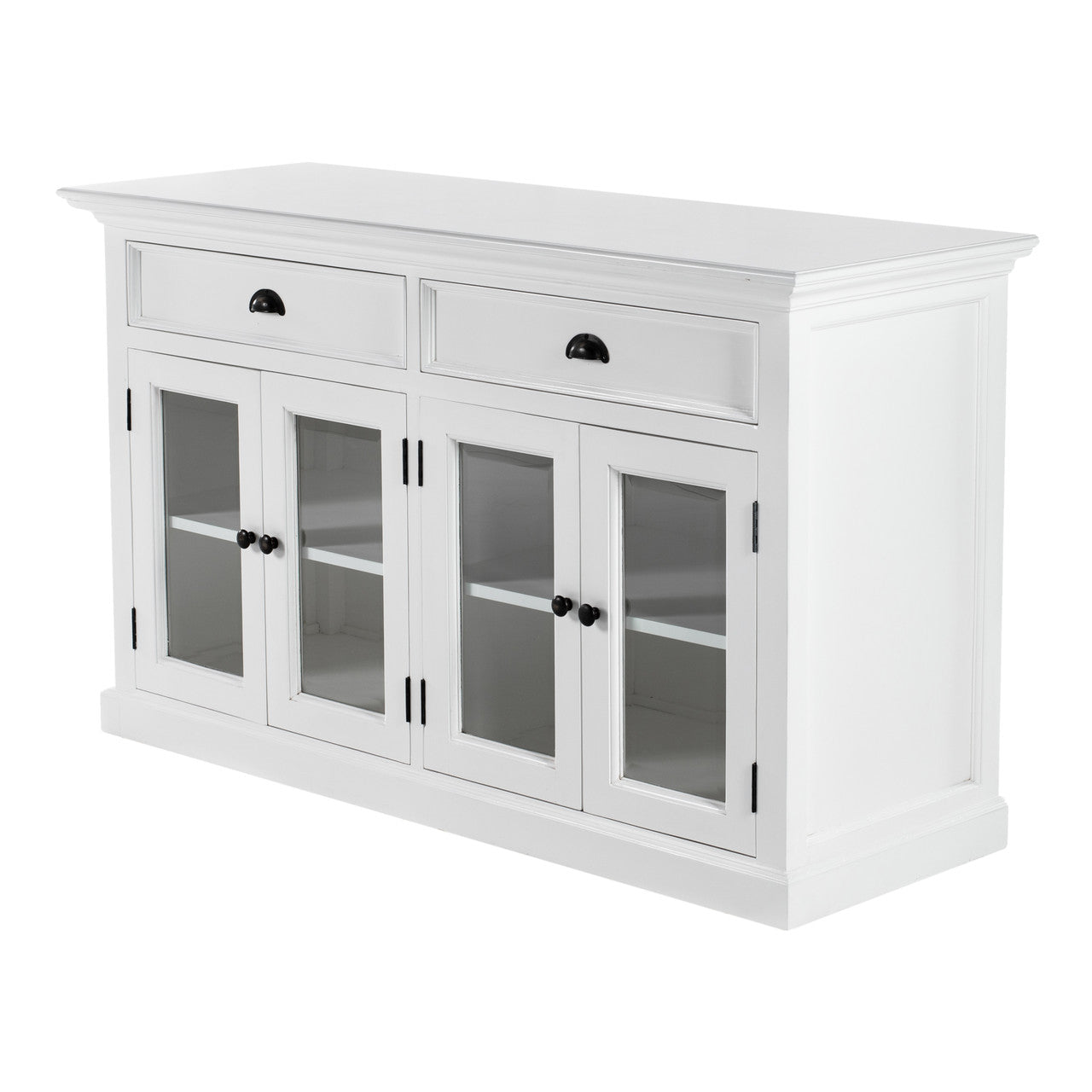 French Coastal Classic Buffet with Glass Doors  57"