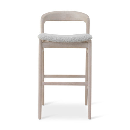 Modern Brazilian Velma Counter Stool Bouclé Crafted Glaze Seat - Nevoa Frame
