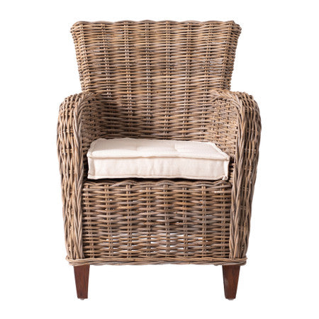 Coastal Wicker Baroness Chair (Set of 2) 26"