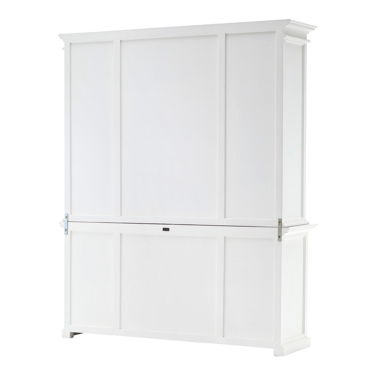 French Coastal Library Hutch with Basket Set 71"