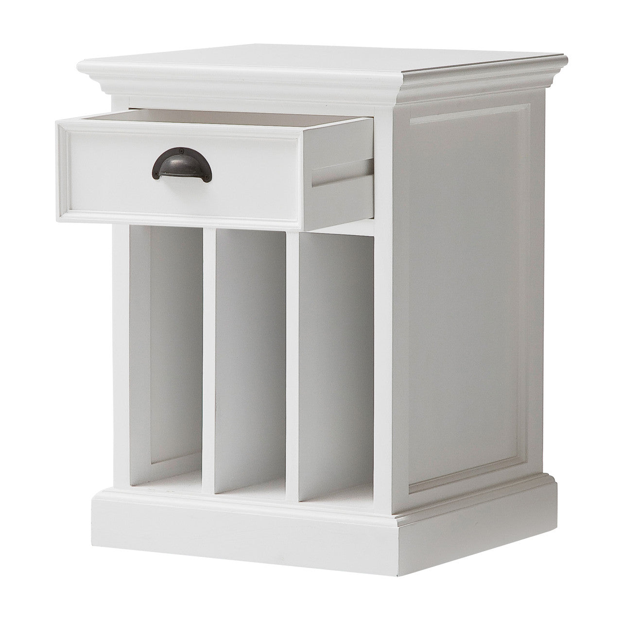 French Coastal Bedside Table with Dividers 18"