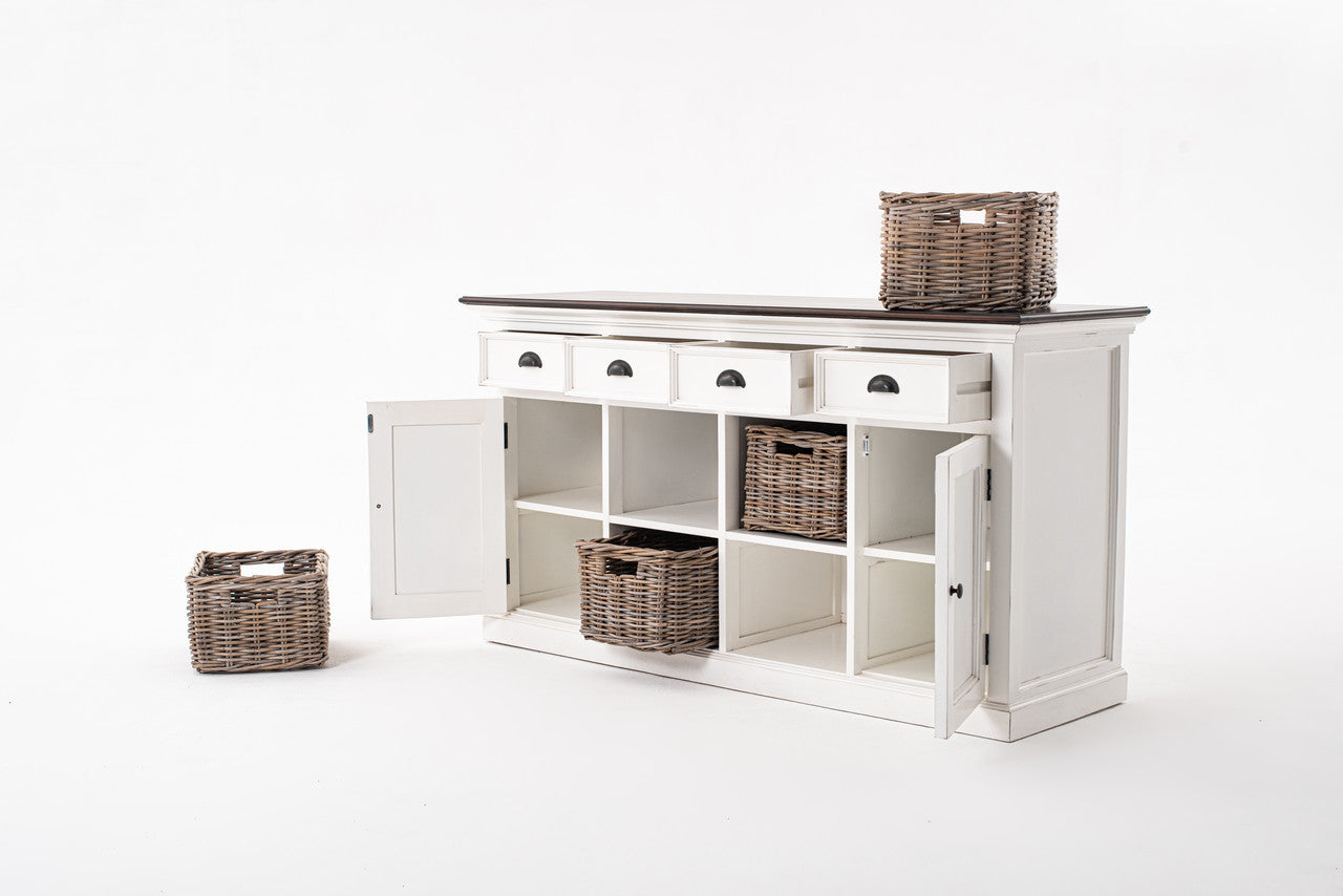 Modern Farmhouse Buffet with 4 Baskets 63"