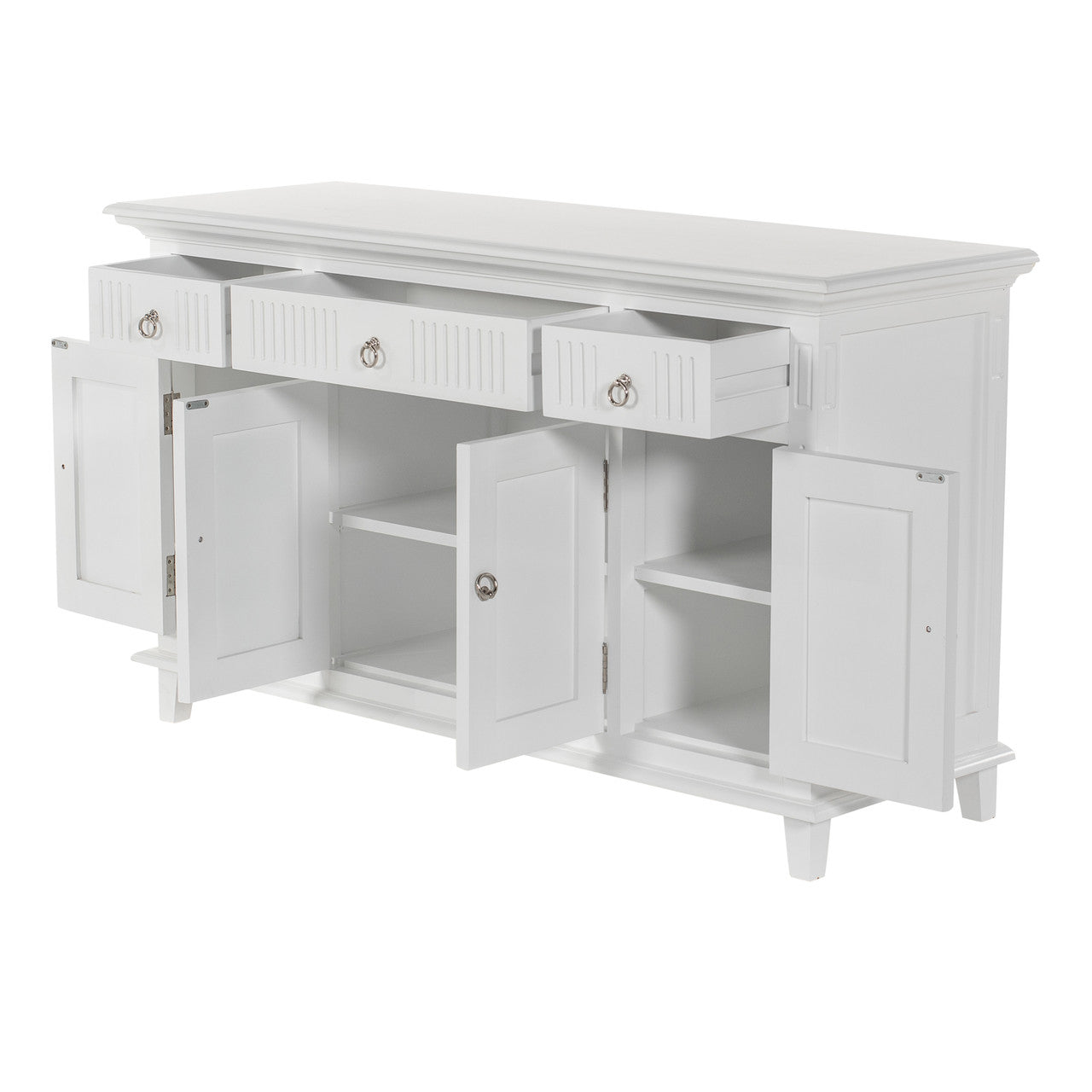 Scandi Coastal Buffet with 4 Doors 3 Drawers 57"