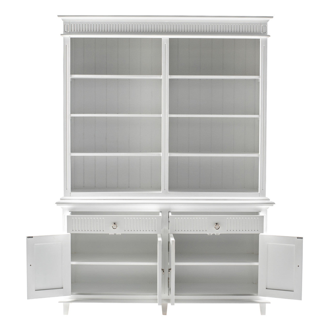 Scandi Coastal Hutch Bookcase Unit 63"
