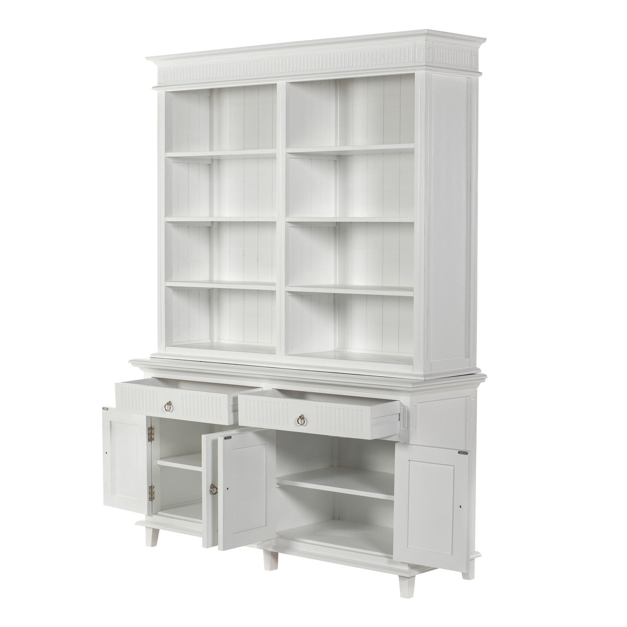 Scandi Coastal Hutch Bookcase Unit 63"