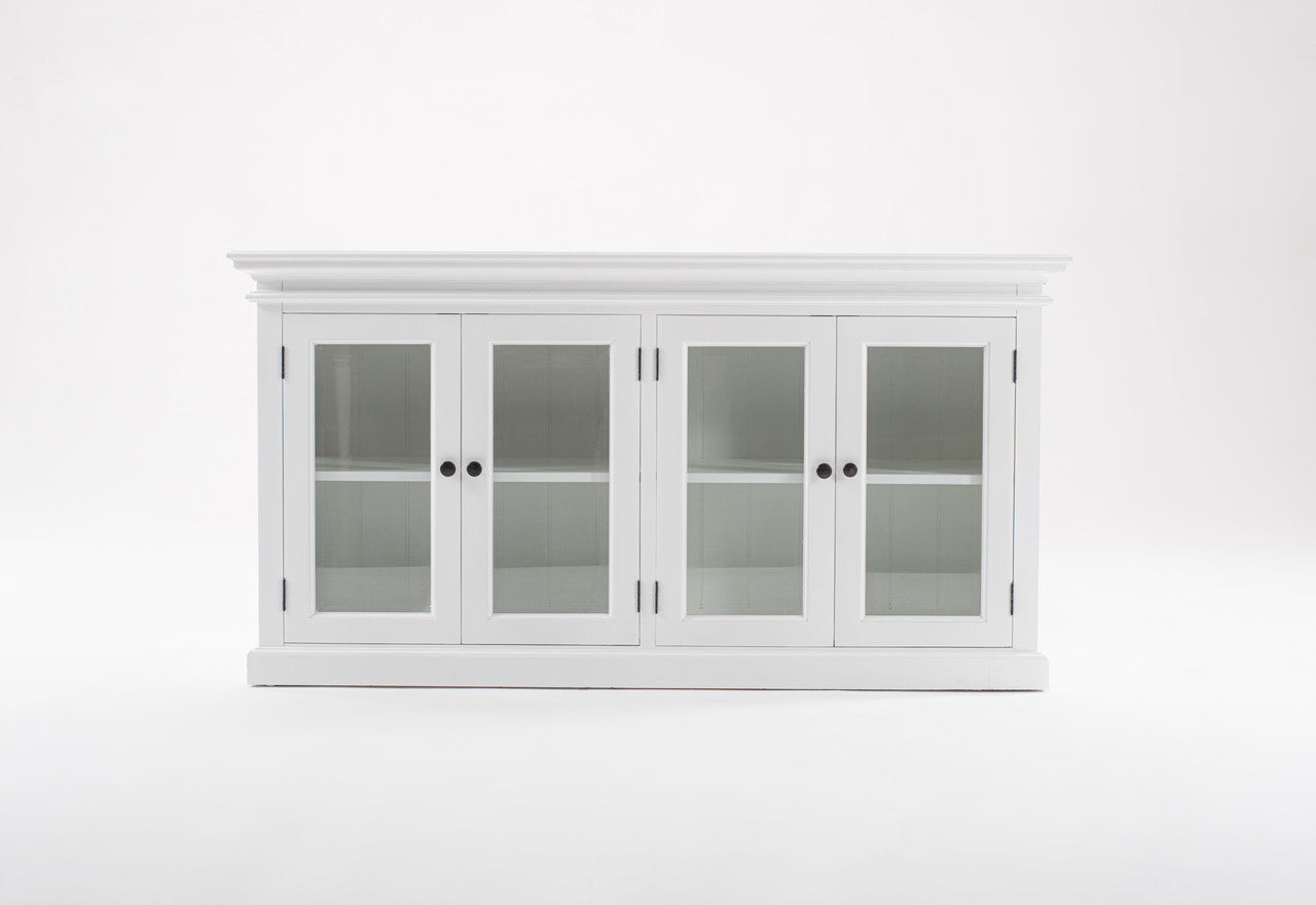 French Coastal Display Buffet with 4 Glass Doors 64"