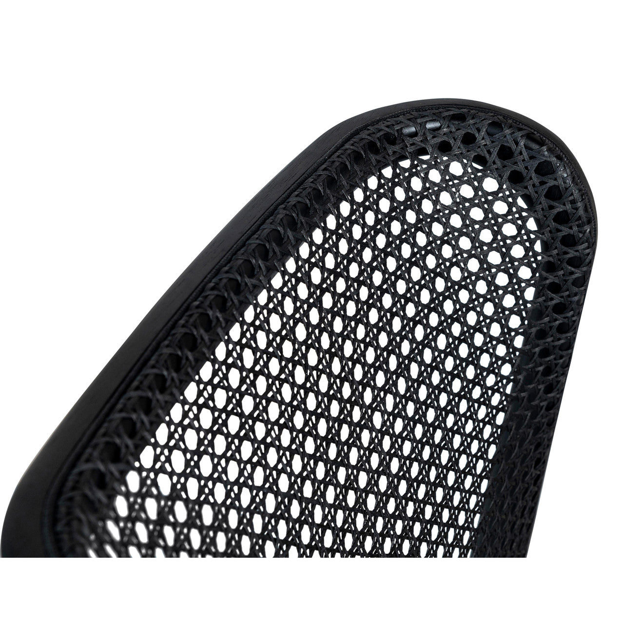 Modern Brazilian - Eloa - Cane Side Chair - Essence Grey Seat - Ebano Frame - Ebano Cane Webbing