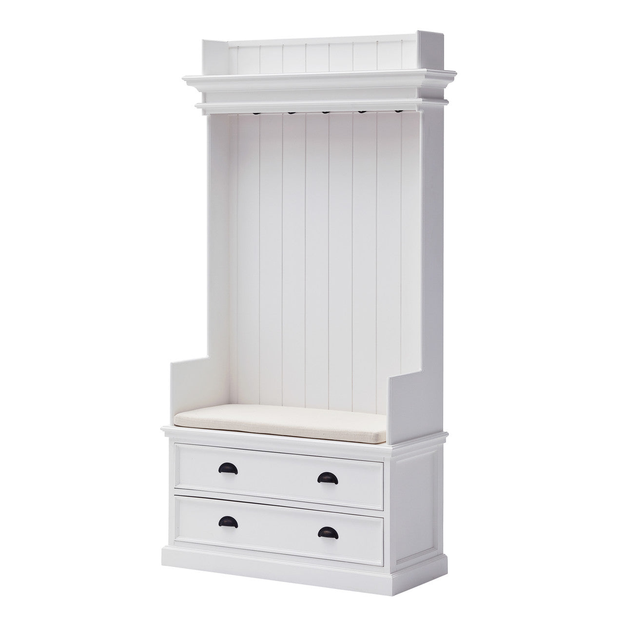 French Coastal Entryway Coat Rack & Bench Unit - ZNS-CA581