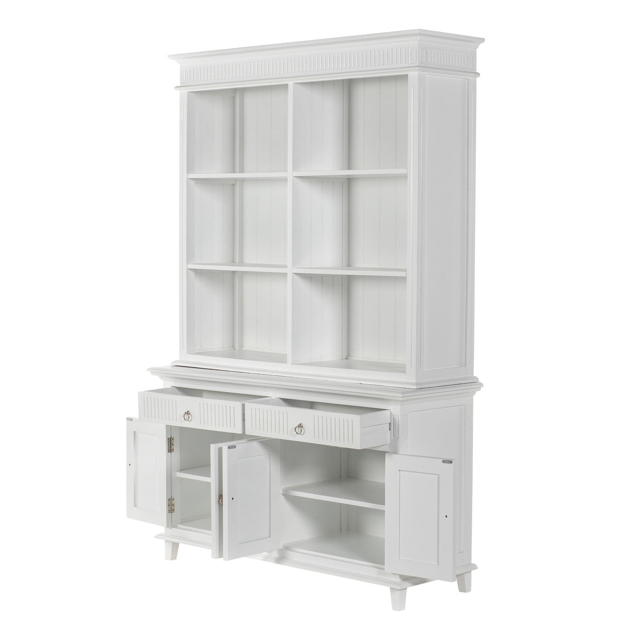 Scandi Coastal Hutch Unit with 6 Shelves 57"