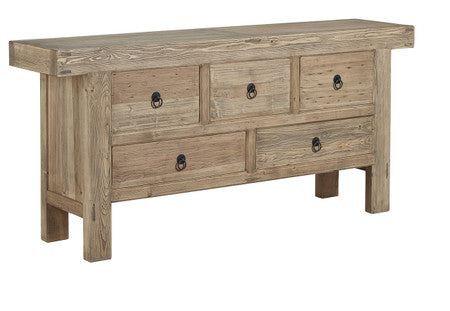 Old Pine Five Drawer Buffet - 77'