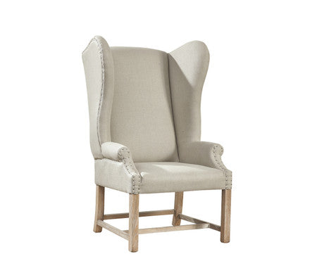 Grand Linen Wingback Chair - 28'